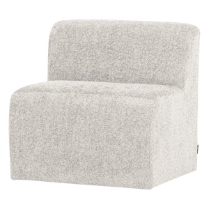 Canapea modulara ecru din textil 84 cm Mojo Center Chenille Woood
