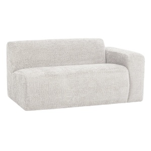 Canapea modulara ecru din textil pentru 1.5 persoane Mojo Woolly Right Woood