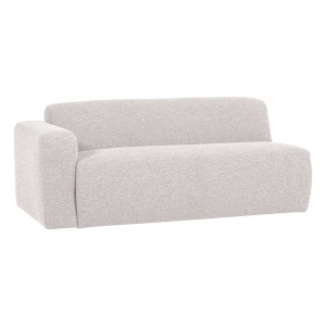 Canapea modulara ecru din textil pentru 2 persoane Mojo Base Boucle Left Woood