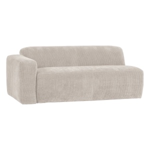 Canapea modulara ecru din textil pentru 2 persoane Mojo Rib Left Woood