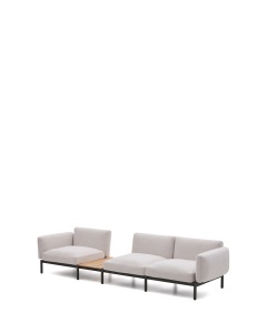 Canapea modulara exterior bej din textil pentru 3 persoane Sorells Kave Home