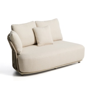 Canapea modulara exterior ecru/grej din textil pentru 2 persoane Osani Left Kave Home