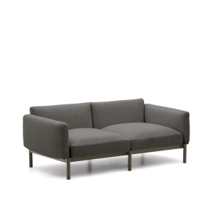 Canapea modulara exterior gri/verde din textil pentru 2 persoane Sorells Kave Home