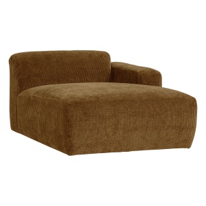 Canapea modulara galben miere din textil 112 cm Mojo Rib Longue Woood