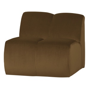 Canapea modulara galben miere din textil pentru 1 persoana Mojo Center Woood