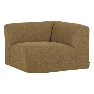 Canapea modulara galbena/maro din textil 105 cm Mojo Boucle Corner Woood