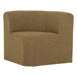 Canapea modulara galbena/maro din textil 80 cm Mojo Boucle Corner Woood