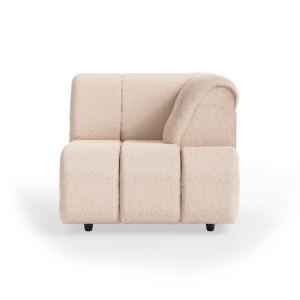 Canapea modulara grej din textil 98 cm Wave Boucle Right High Arm HKliving