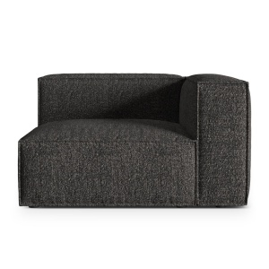 Canapea modulara gri antrancit din textil pentru 1 persoana Nuria Right Boucle Micadoni