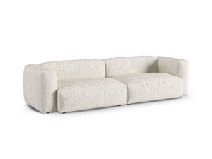 Canapea modulara gri/bej din textil pentru 4 persoane Martina Boucle XL Micadoni