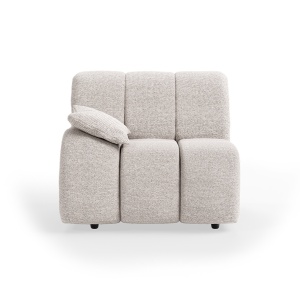 Canapea modulara gri deschis din textil 98 cm Wave Sneak Left Low Arm HKliving