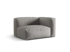 Canapea modulara gri deschis din textil pentru 1 persoana Martina Right Micadoni