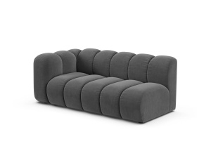 Canapea modulara gri din catifea pentru 3 persoane Lupine Venus Left Micadoni