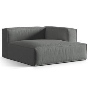 Canapea modulara gri din textil pentru 1 persoana Nuria Right Structural Micadoni