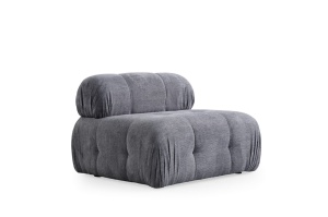 Canapea modulara gri din textil pentru 1 persoana Petite Middle The Home Collection