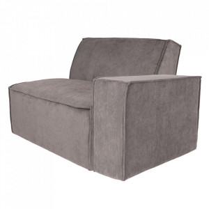 Canapea modulara gri din textil si metal 112 cm James Right Zuiver