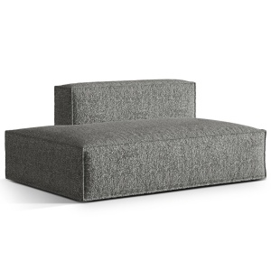 Canapea modulara gri grafit din textil pentru 3 persoane Nuria Left Boucle Micadoni