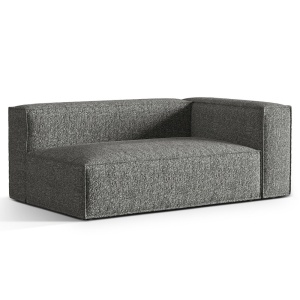 Canapea modulara gri grafit din textil pentru 3 persoane Nuria Right Boucle Micadoni