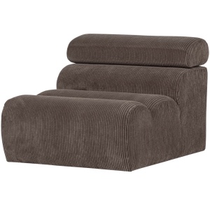 Canapea modulara gri/maro din textil 113 cm Novi Middle Rib Woood
