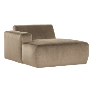 Canapea modulara kaki din catifea 112 cm Mojo Lounge Left Woood