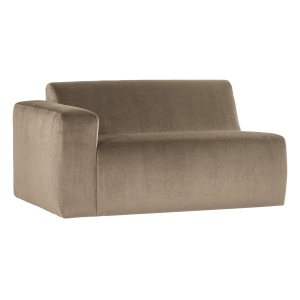 Canapea modulara kaki din catifea pentru 1.5 persoane Mojo Left Woood