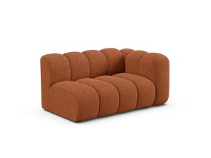 Canapea modulara maro caramiziu din textil pentru 2 persoane Lupine Chenille Right Micadoni