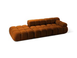 Canapea modulara maro caramiziu din textil pentru 4 persoane Bellis Boucle Left Micadoni
