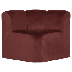 Canapea modulara maro castan din catifea 83 cm Mojo Corner Woood