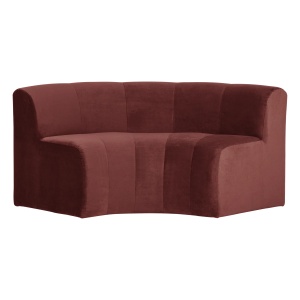 Canapea modulara maro castana din catifea 152 cm Mojo Round Woood