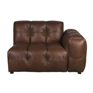 Canapea modulara maro ciocolata din piele 132 cm Hackman Corner Right Dutchbone