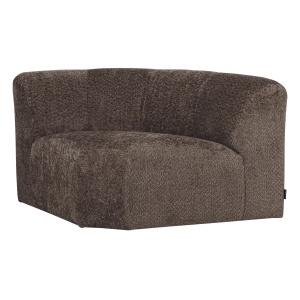 Canapea modulara maro din textil 110 cm Mojo Woolly Corner Woood