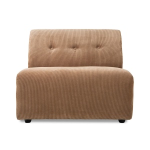 Canapea modulara maro din textil 94 cm Vint Middle Corduroy HKliving
