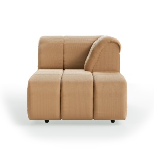 Canapea modulara maro din textil 98 cm Wave Rib Right Divan HKliving