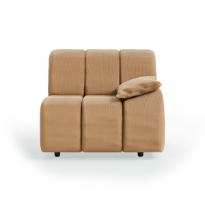 Canapea modulara maro din textil 98 cm Wave Rib Right Low Arm HKliving