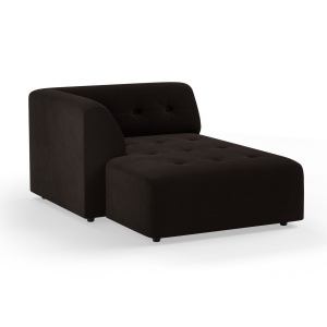 Canapea modulara maro espresso din catifea 160 cm Vint Left Divan HKliving