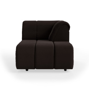 Canapea modulara maro expresso din catifea 98 cm Wave Right Divan HKliving