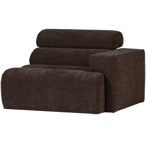 Canapea modulara maro inchis din textil 113 cm Novi Right Woood