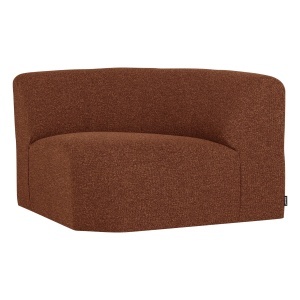 Canapea modulara maro ruginiu din textil 110 cm Mojo Boucle Corner Woood