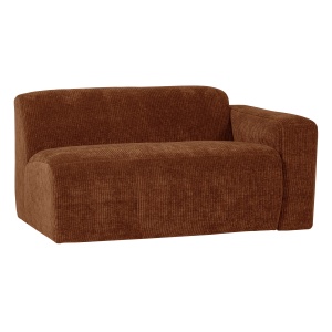 Canapea modulara maro ruginiu din textil pentru 1.5 persoane Mojo Rib Right Woood