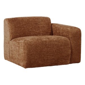 Canapea modulara maro ruginiu din textil pentru 1 persoana Mojo 105 Wooly Right Woood