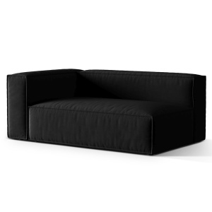 Canapea modulara neagra din catifea pentru 3 persoane Nuria Left Parisian Micadoni