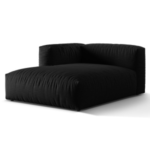 Canapea modulara neagra din textil pentru 1 persoana Martina Left Micadoni