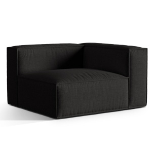 Canapea modulara neagra din textil pentru 1 persoana Nuria Right Lib Micadoni