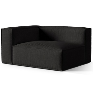 Canapea modulara neagra din textil pentru 2 persoane Nuria Left Structural Micadoni