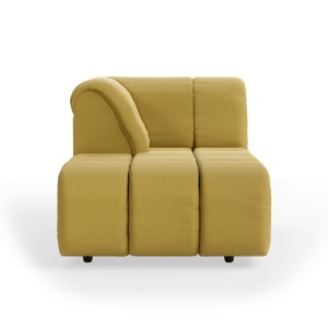 Canapea modulara ocru din textil 177 cm Wave Left HKliving