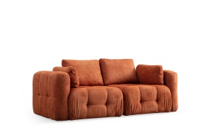 Canapea modulara portocalie din textil 300 cm Amaris The Home Collection