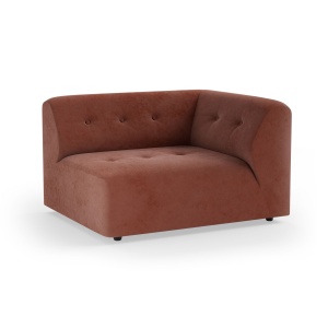Canapea modulara roz din catifea pentru 1.5 persoane Vint Right HKliving
