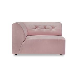 Canapea modulara roz din textil 118 cm Vint Pure Left HKliving