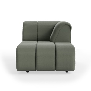 Canapea modulara verde army din bumbac 177 cm Wave Right HKliving