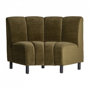 Canapea modulara verde din catifea 120 cm Suhl Corner Vical Home